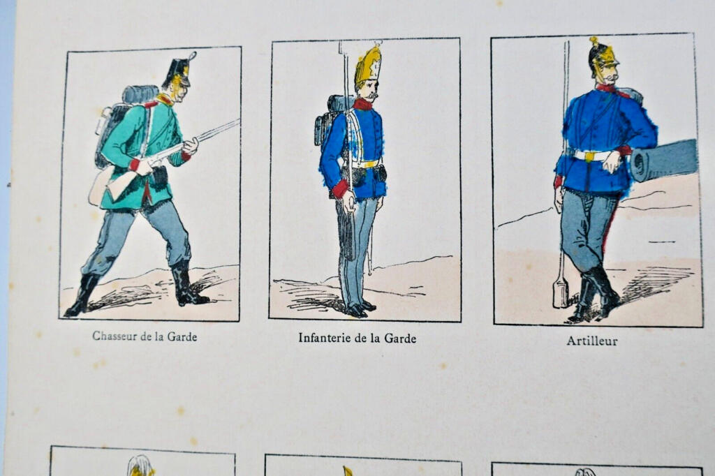 1870 tenue de campagne des armées prussienne, badoise & bavaroise 59 x 40 cm