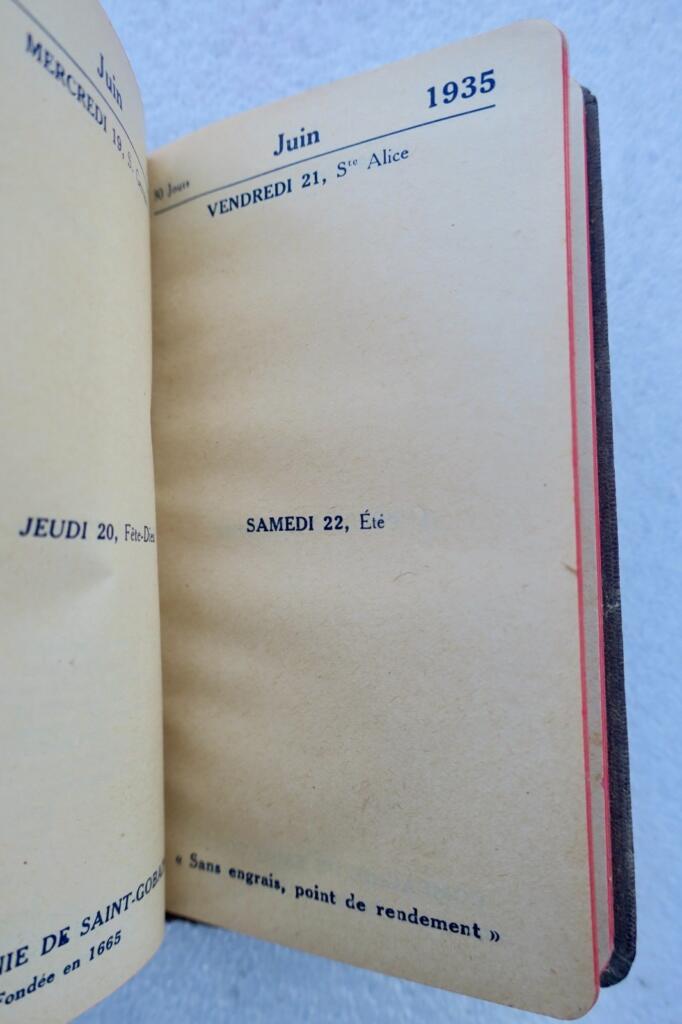 1935 Saint-Gobain Kalender für chemische Düngemittel