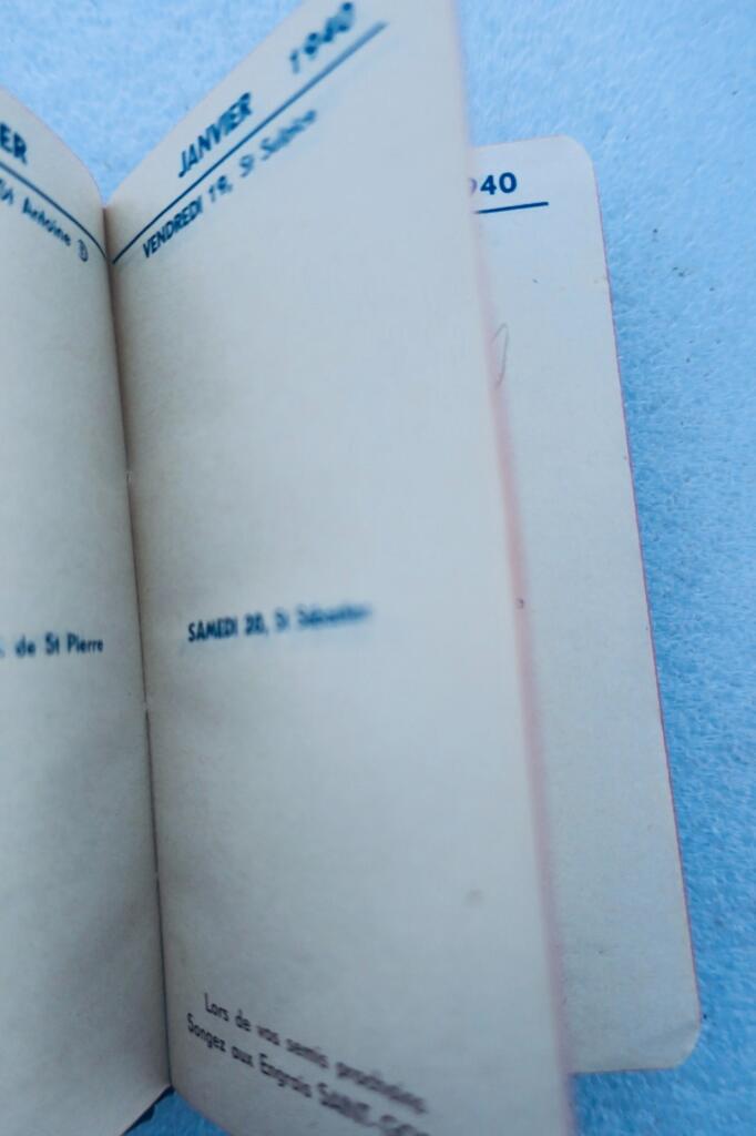 1940 calpin calendrier Engrais chimiques manufacture Saint-Gobain 74 x 125 mm.
