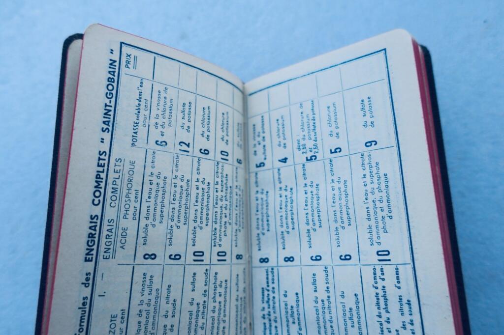 1940 calpin calendrier Engrais chimiques manufacture Saint-Gobain 74 x 125 mm.