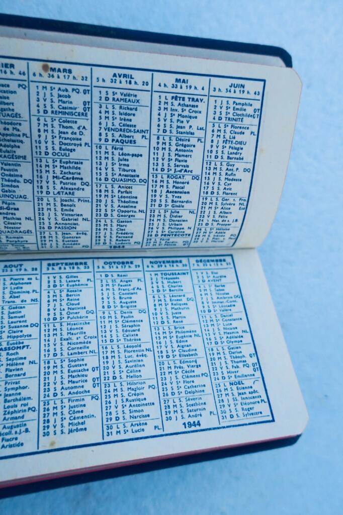 1944 calpin calendrier Engrais chimiques manufacture Saint-Gobain 74 x 125 mm.