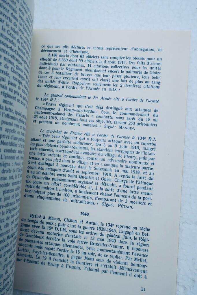régiment historique du cent-trente-quatre d’infanterie