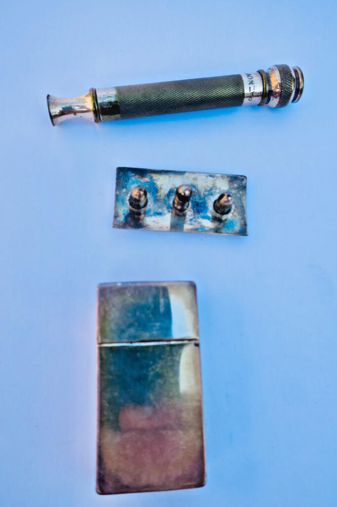 Antique Gillette razor set in decorative box