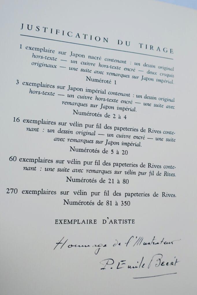 Artistic edition with drypoint illustrations