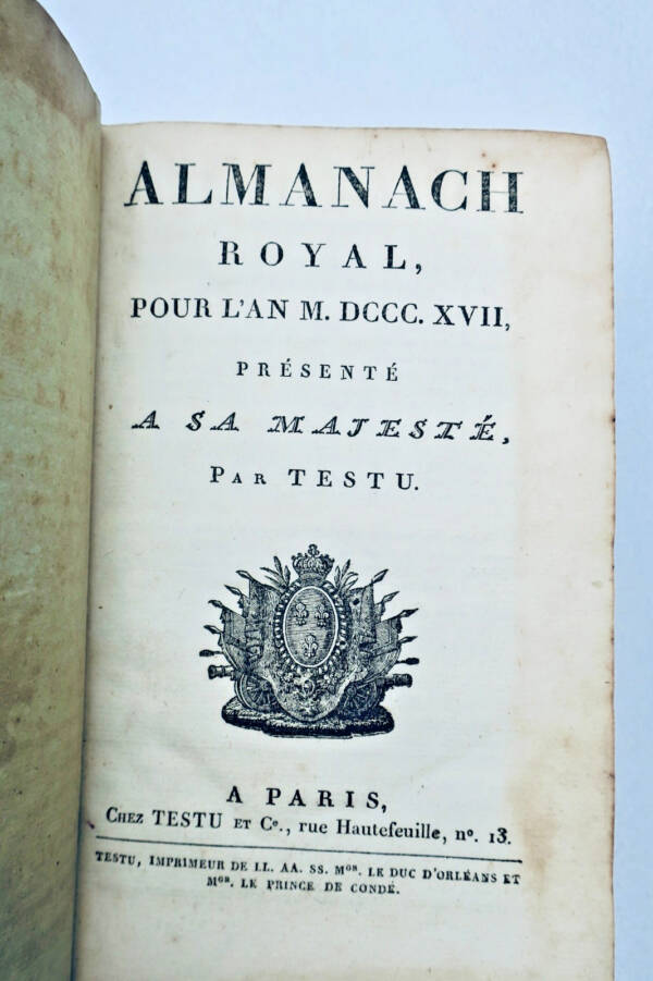 Royal Almanac for the Year 1817, Presented to His Majesty