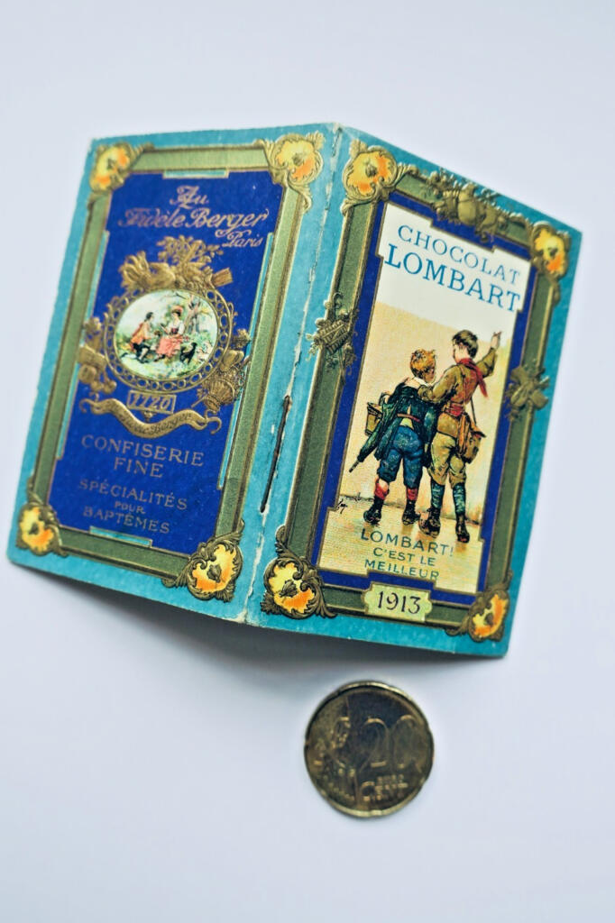 chocolat Lombart 1913 calendrier 48 x 76 mm.