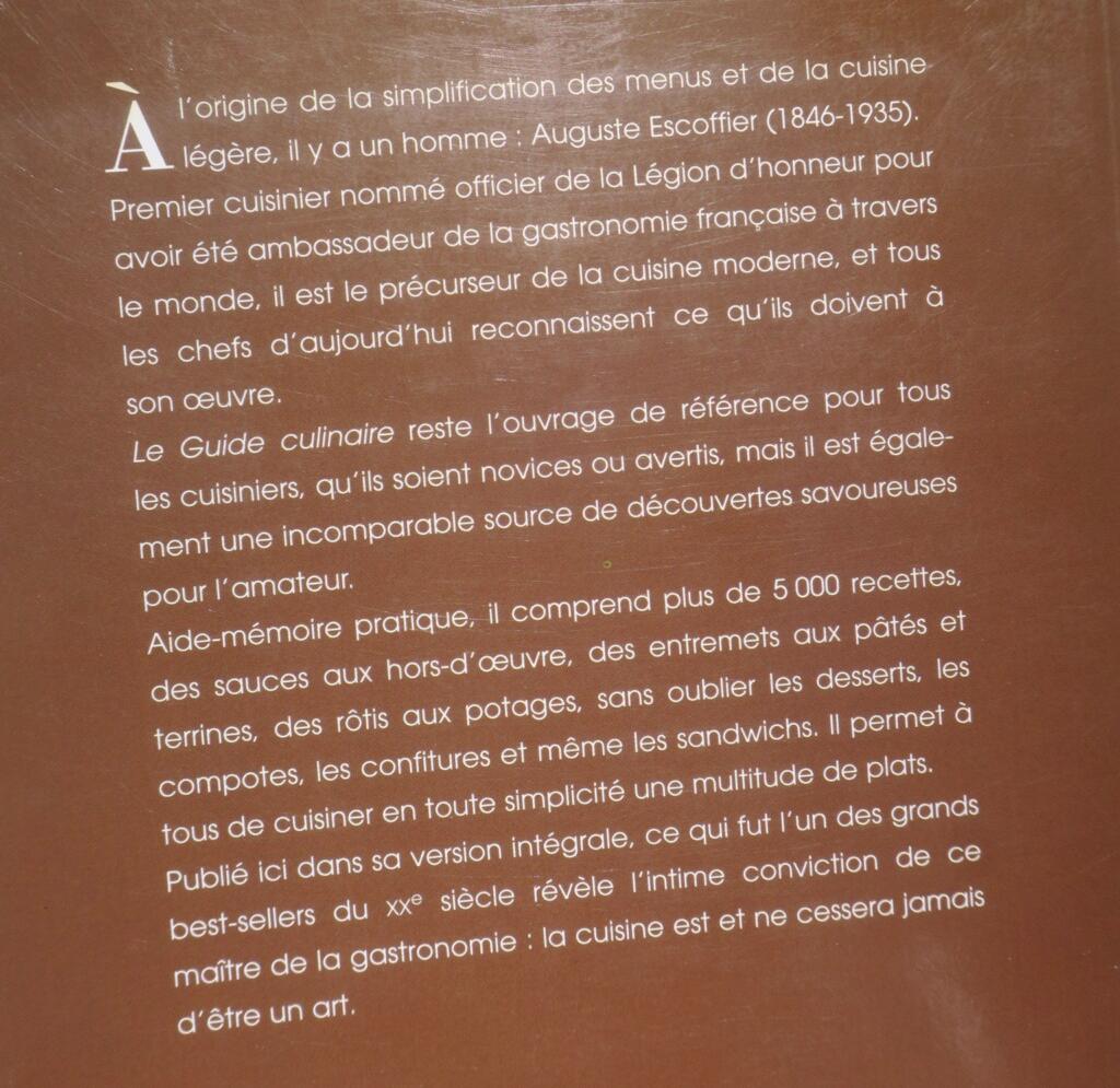 cuisine Auguste Escoffier Le guide culinaire : Aide-mémoire de cuisine pratique