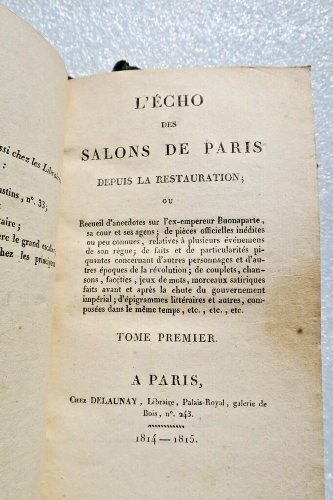 Anekdoten aus den Pariser Salons