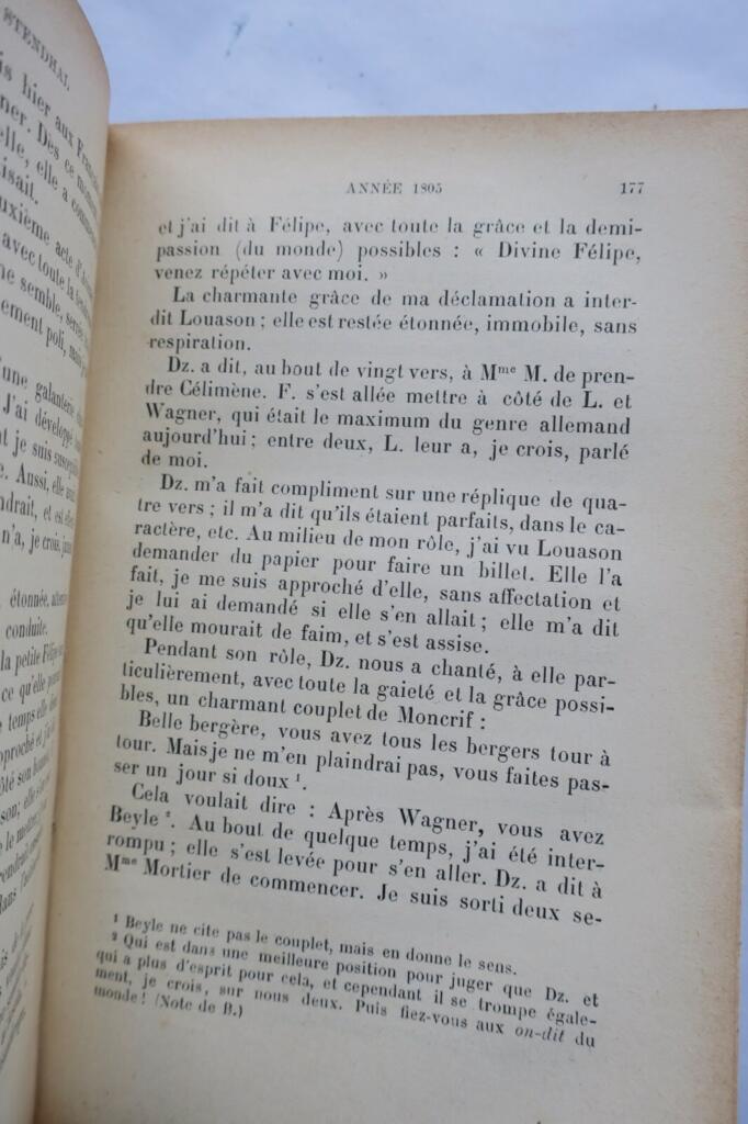 STENDHAL. Oeuvre posthume. – Journal de Stendhal 1888