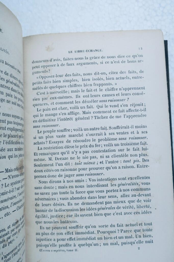 BASTIAT FREDERIC OEUVRES LE LIBRE-ECHANGE 1862