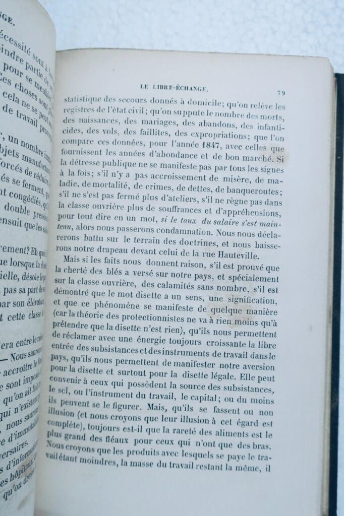 BASTIAT FREDERIC OEUVRES LE LIBRE-ECHANGE 1862