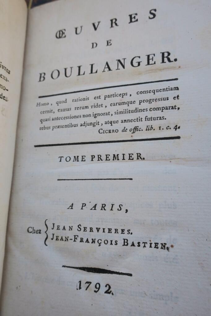 Boullanger’s Complete Works, 1792