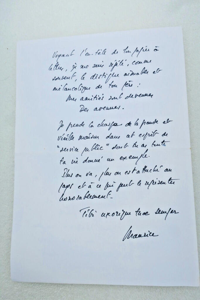 Autogrammbrief von Maurice Druon