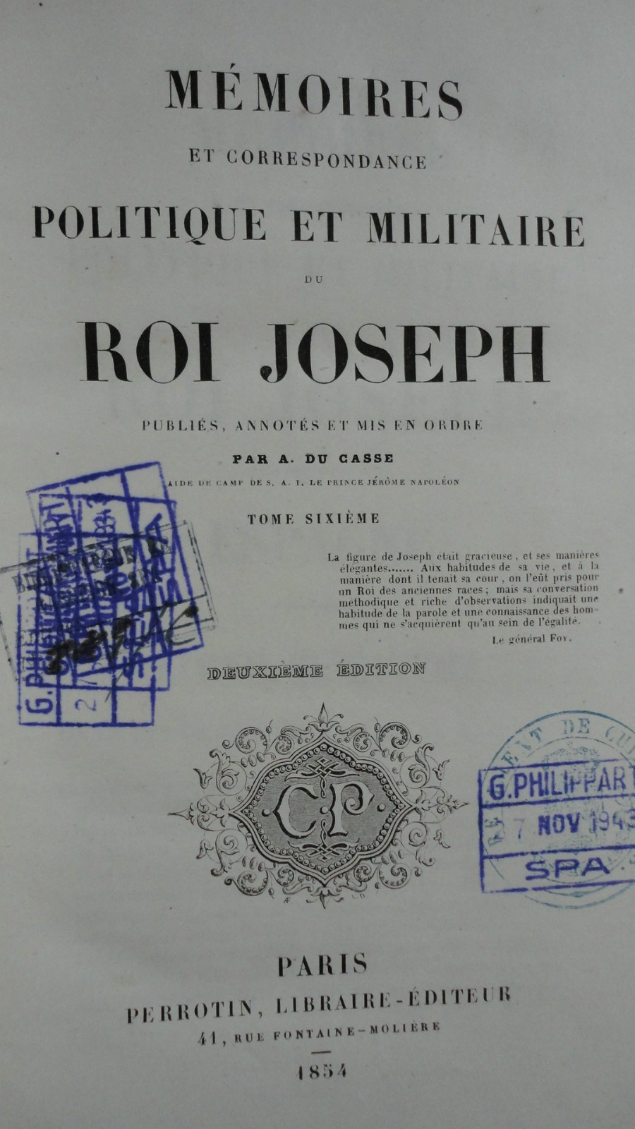 DU CASSE Mémoires et correspondance politique et militaire du roi joseph – Image 4