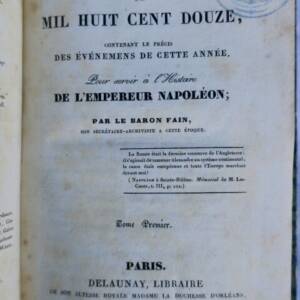 Napoléon Manuscrit de mil huit cent douze