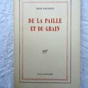 PAULHAN De la paille et du grain NRF blanche