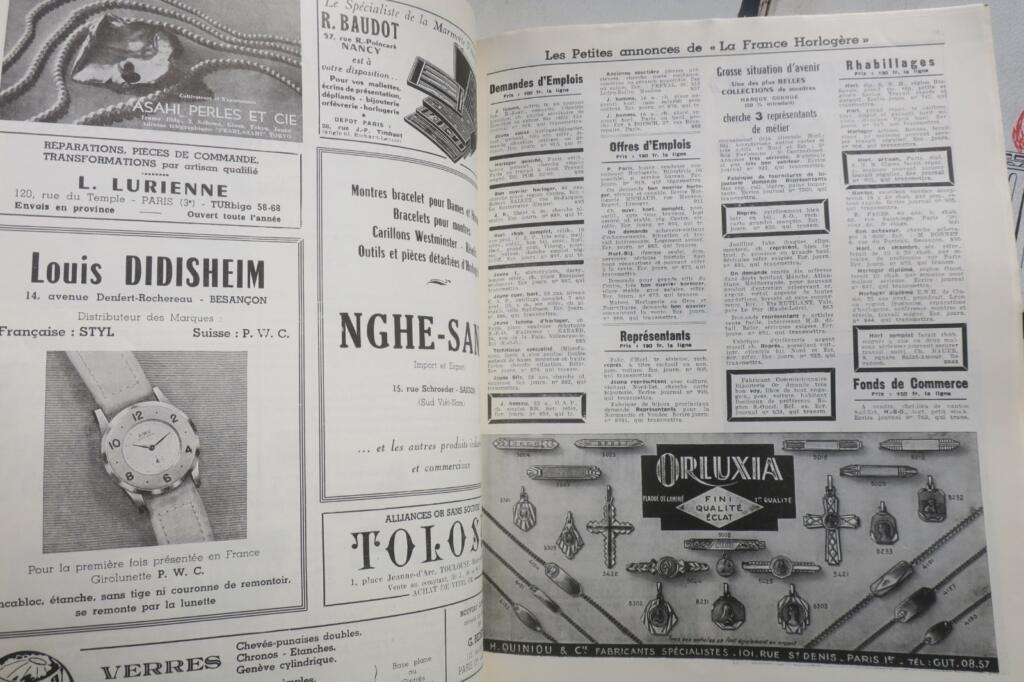 Französische Uhrmacherei-Zeitschrift 1954-55