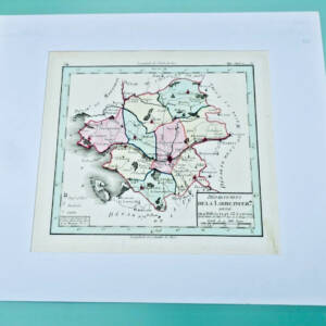 Loire inférieure carte XVIIIè originale, rehaussée en couleur