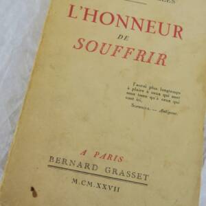 NOAILLES, Anna de (comtesse de) L'HONNEUR DE SOUFFRIR 1927
