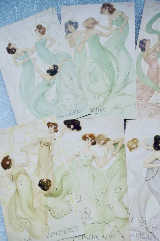 Raphael Kirchner Les ephémères 6 cartes-postales anciennes