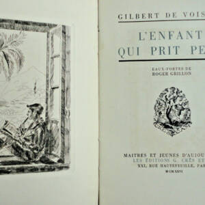 Gilbert de Voisins L'enfant qui prit peur , ex sur vélin
