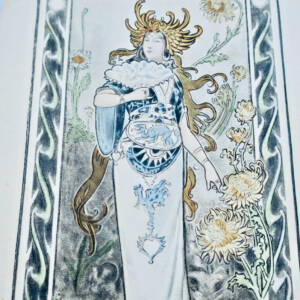 art nouveau jeune princesse à l'éventail 1902