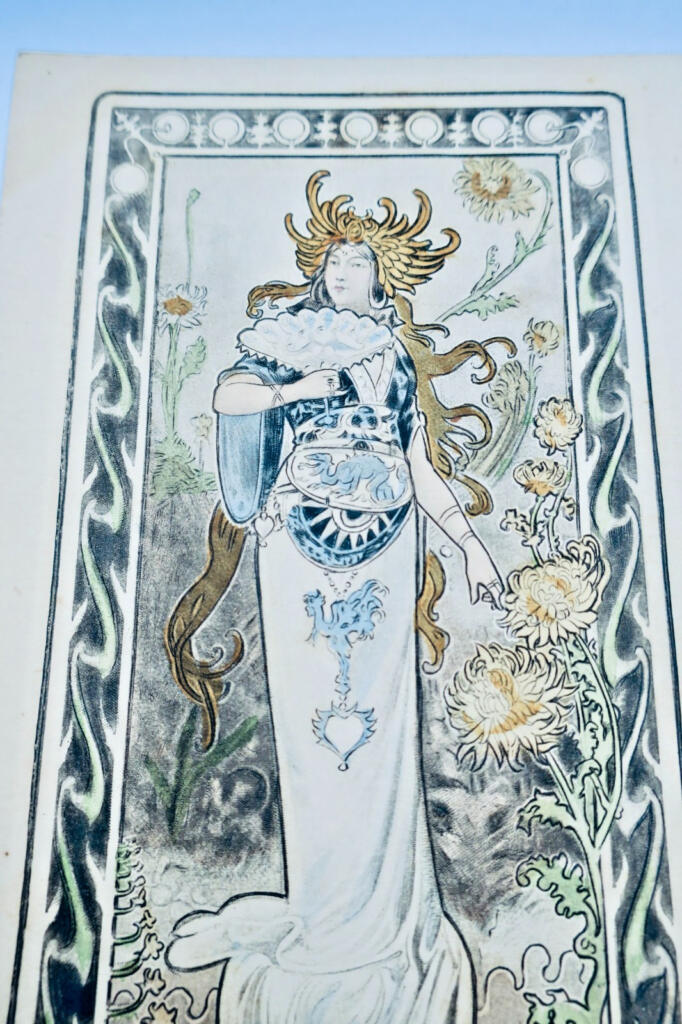 art nouveau jeune princesse à l&rsquo;éventail 1902