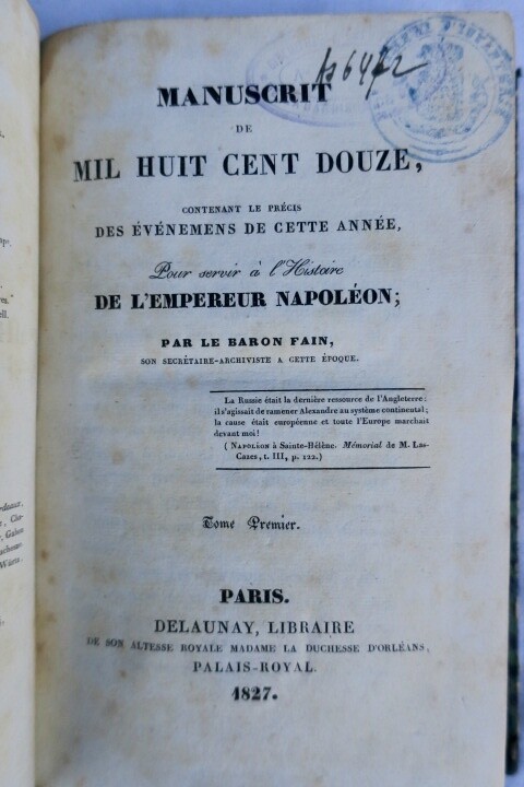 Napoléon Manuscrit de mil huit cent douze – Image 7