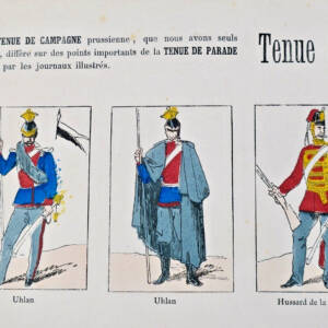 1870 tenue de campagne des armées prussienne, badoise & bavaroise 59 x 40 cm