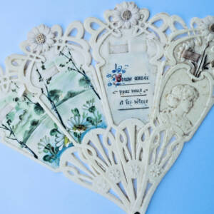 éventail 60 x 145 mm. BELLE EPOQUE Nouvel An ART NOUVEAU