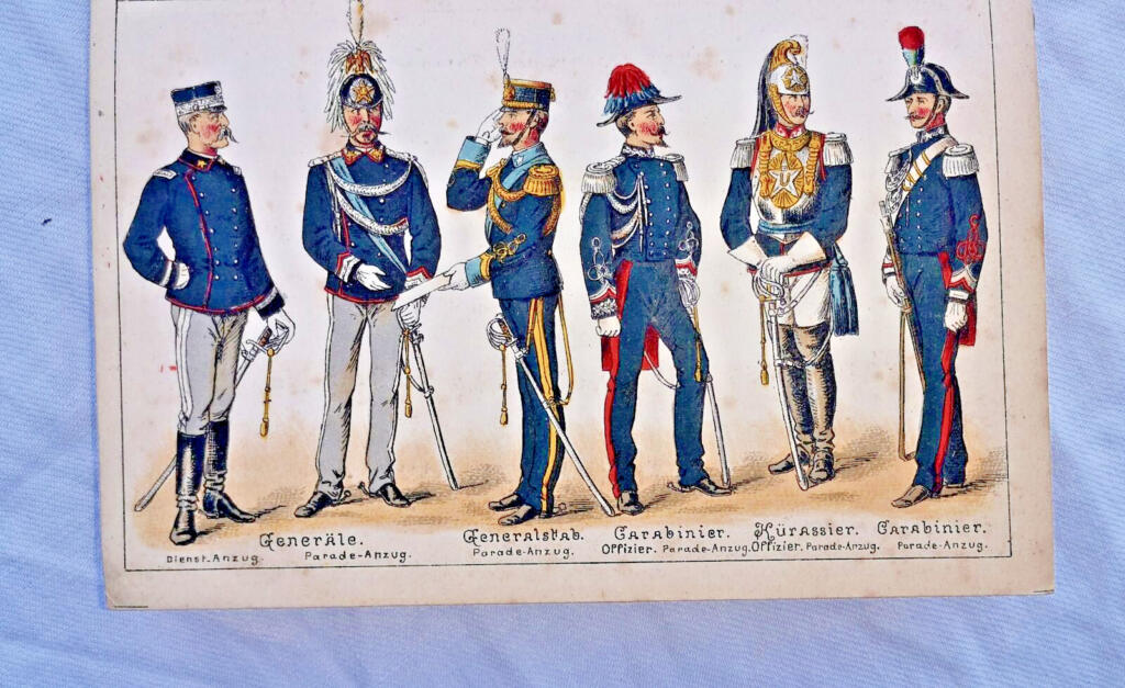 Italian Army uniforms and military ranks circa 1900