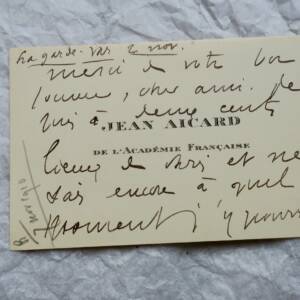 JEAN AICARD carte & lettre autographes manuscrites & signées