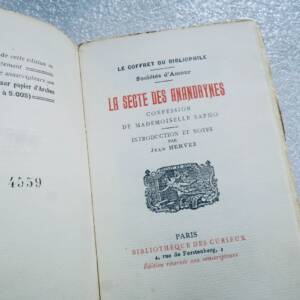 Curiosa La Secte des Anandrynes. Confession de Mlle Sapho