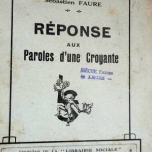 anarchiste REPONSE AUX PAROLES D'UNE CROYANTE 1922