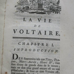 DUVERNET La Vie de Voltaire. Genève, 1786