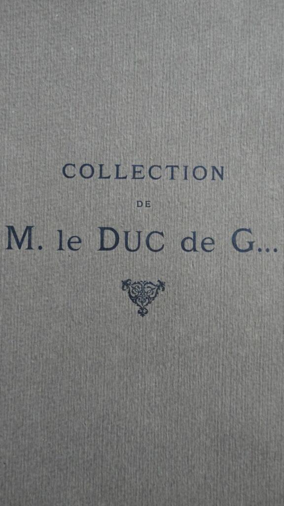 Katalog der Sammlung des Herzogs von G. 1925