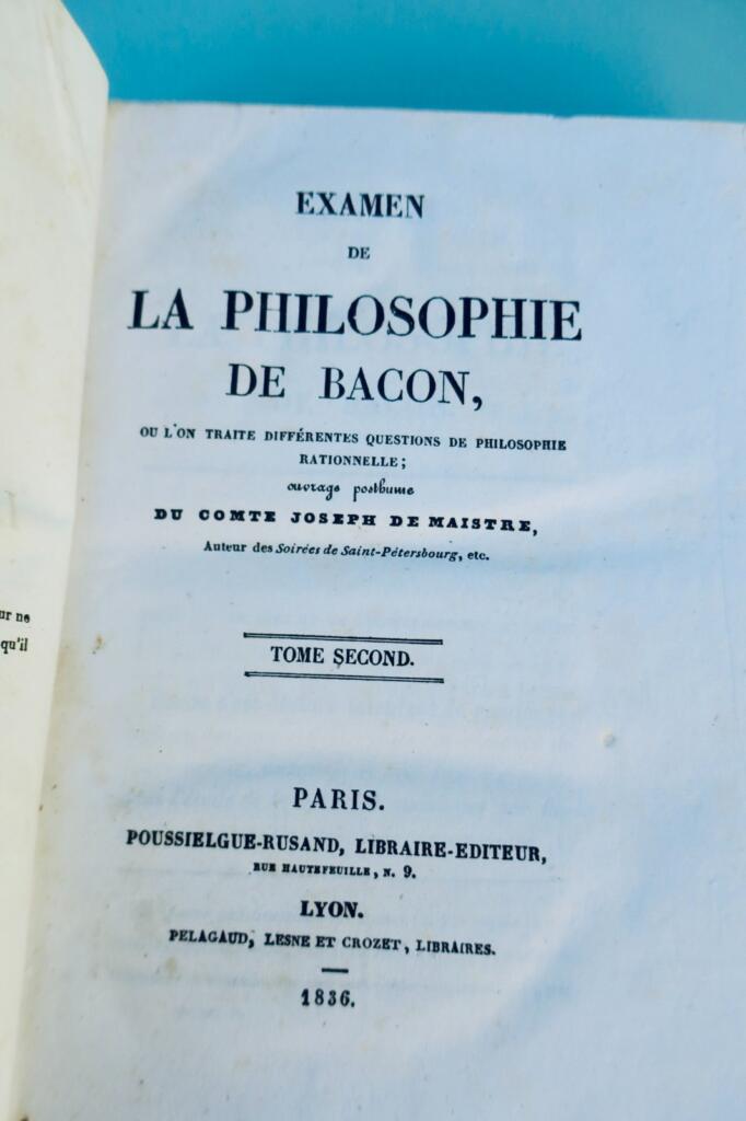 Kritik von Bacons Philosophie durch Joseph de Maistre