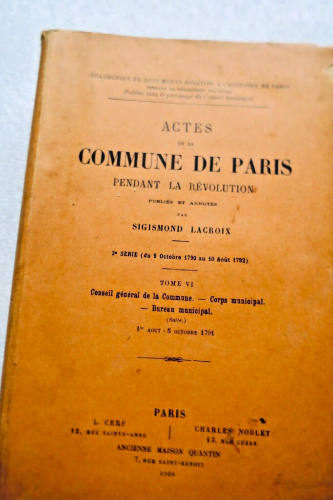 Akten des Pariser Gemeinderats während der Revolution, Bd. IV