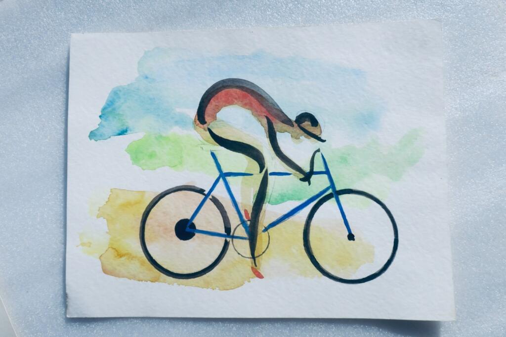 Fahrradjacke - Aquarell Original