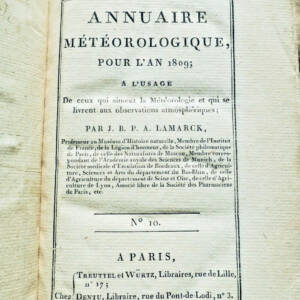 LAMARCK Jean-Baptiste de Annuaire météorologique pour l'an 1809