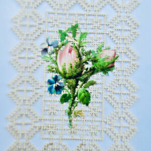 Canivet à la rose 75 x 110 mm. authentique