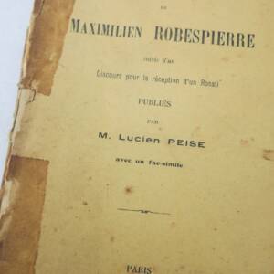 Robespierre Maximilien Quelques vers de Maximilien Robespierre 1909 Rosati