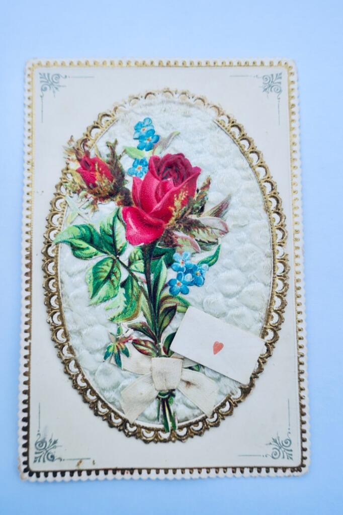 Belle époque carte dépliante 108 x 73 mm.