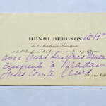 Handgeschriebene Autogrammkarte von Henri Bergson