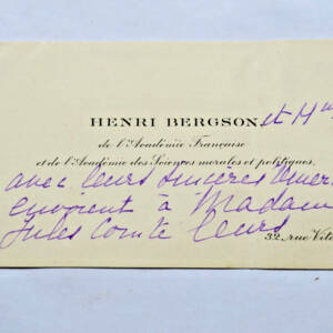Henri Bergson belle carte autographe manuscrite
