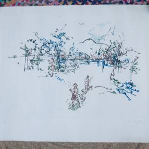 Jean Commère 56 x 76 cm., gravure sur japon signée et numérotée