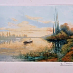 FRAIPONT Gustave AQUARELLE 16,5 x 25 cm.