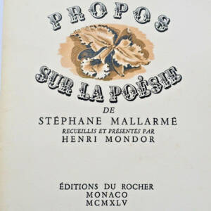 Mallarmé Propos sur la poésie 1945