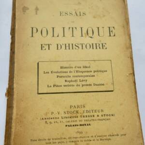 Reinach Joseph Essais de politique et d'histoire + dédicace