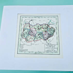 Meurthe carte XVIIIè originale, rehaussée en couleur
